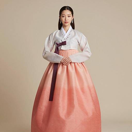 Elegant Portrait in Traditional Korean Hanbok