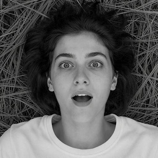 Surprised Woman Amidst Pine Needles