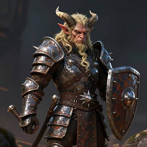 Detailed Kobold Warrior in Rusty Armor