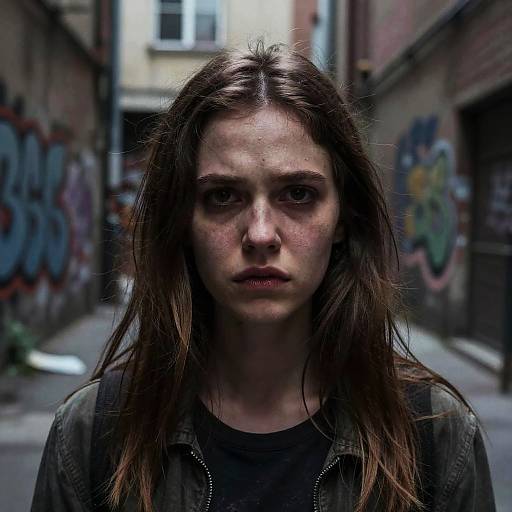 Gritty Portrait of Girl in Alley
