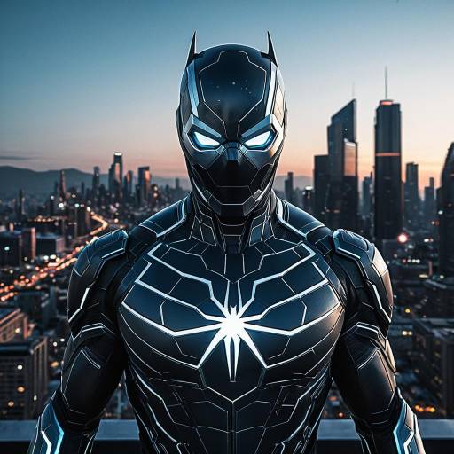 Futuristic Black Spider-Man at Dusk