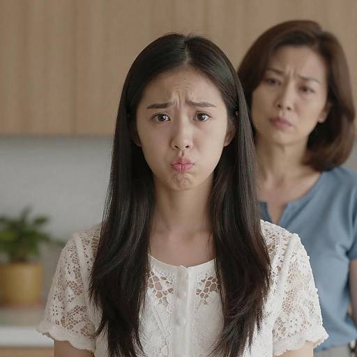 Emotional Moment in a Cozy Kitchen