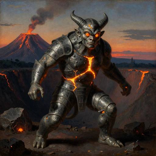 Baroque Basalt Golem in Volcanic Crater