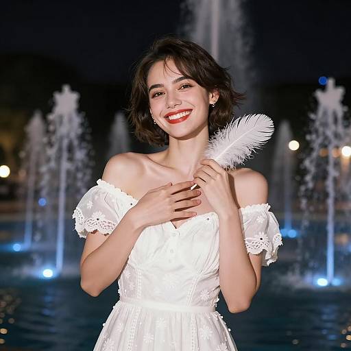 Elegant Woman in Off-the-Shoulder Dress