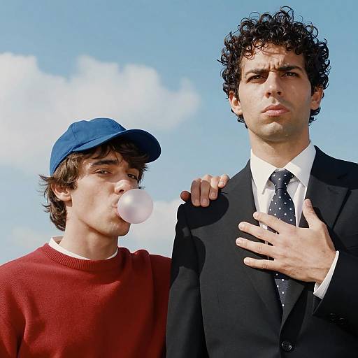 Duo Against a Bright Blue Sky