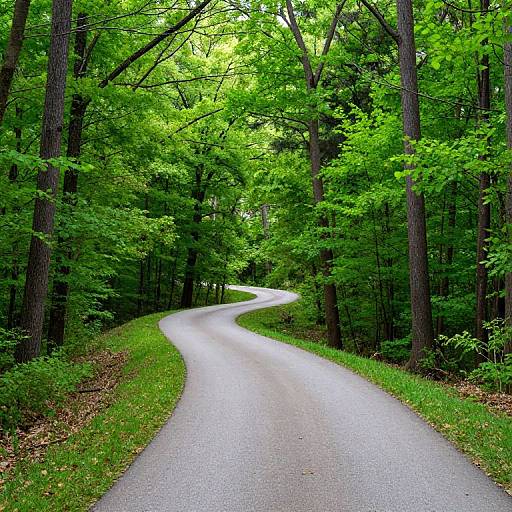 Serene Winding Trail in Forest