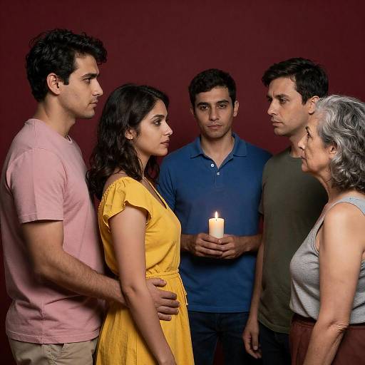 Emotive Group Portrait in Studio Setting