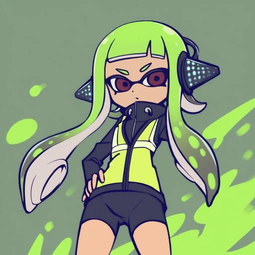 Illustration of Agent 3 (splatoon), splatoon (series) in the style of Everyntrge