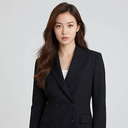 Woman in Black Suit with White Shirt