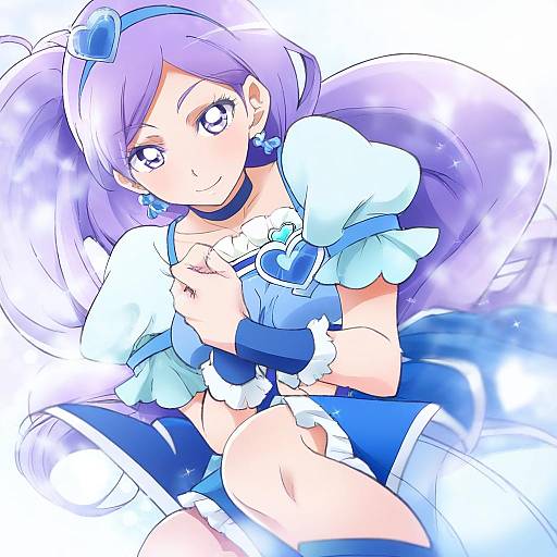 Illustration of Aono miki, precure in the style of Sakayama shinta