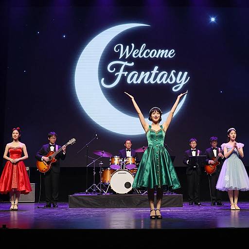 Vibrant Stage Performance with Musicians