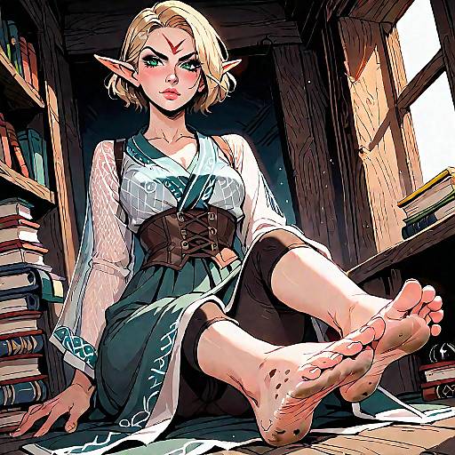 Angry Elf Girl Casting Dark Spells