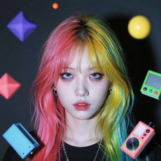 Weirdcore Girl with VHS Vibes