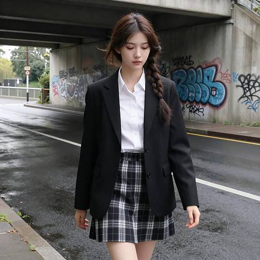 Urban Elegance: A Young Woman Portrait