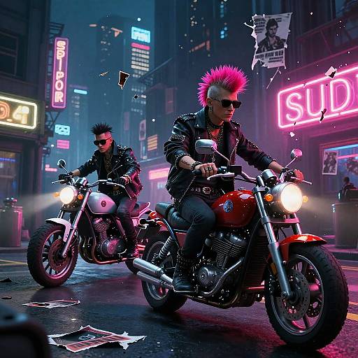 Dystopian Punk Cityscape Art