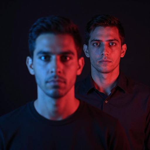 Two Men in Dramatic Lighting Contrast