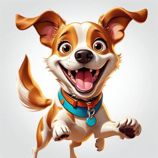 Happy Cartoon Dog in Vibrant Colors