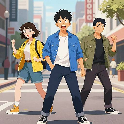 AI Lookism Style Urban Street Scene