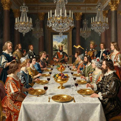 Opulent Renaissance Royal Banquet Scene