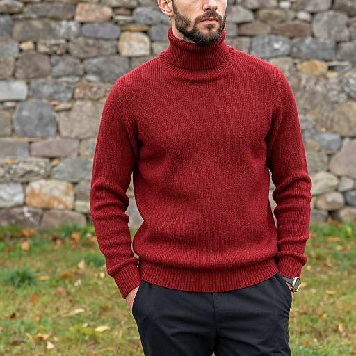 Autumn Style: Bearded Man in Sweater