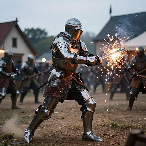 Swift Knight in Light Armor Battle