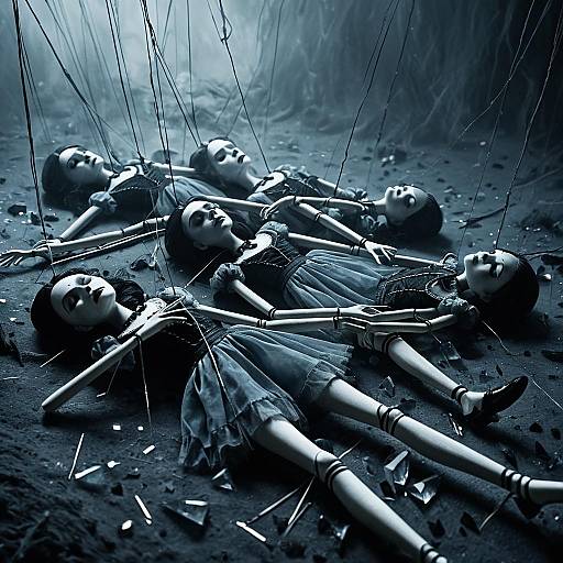 Ghostly Marionettes in Misty Fog