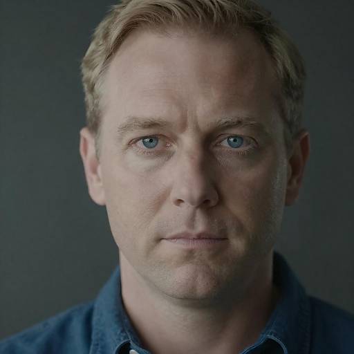 Intense Gaze of a Middle-Aged Man