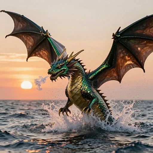 Epic Half-Dragon Fish Breach Scene