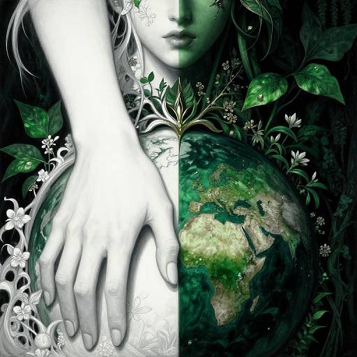 Nature Goddess Embracing Earth