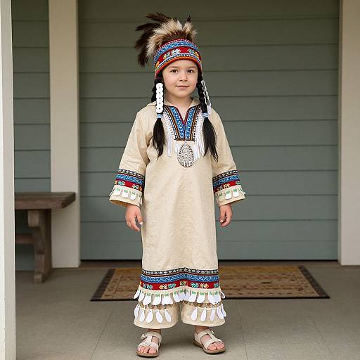Toddler in Native American Costume