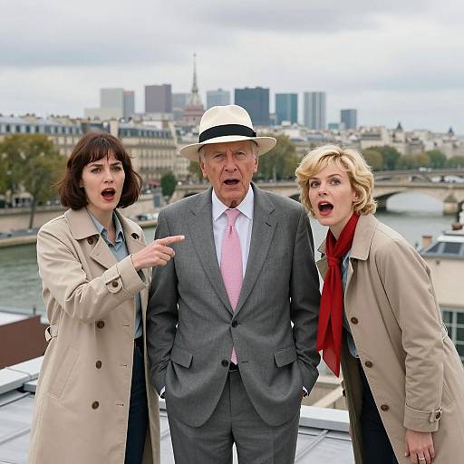 Dynamic Rooftop Scene Overlooking Paris