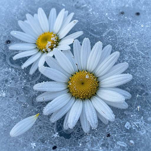 Frozen Daisy Ruins in Macro