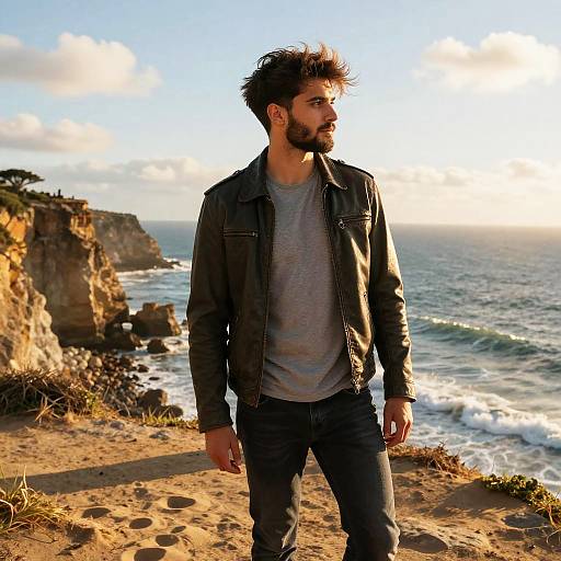 Golden Hour Cliffside Fashion Portrait