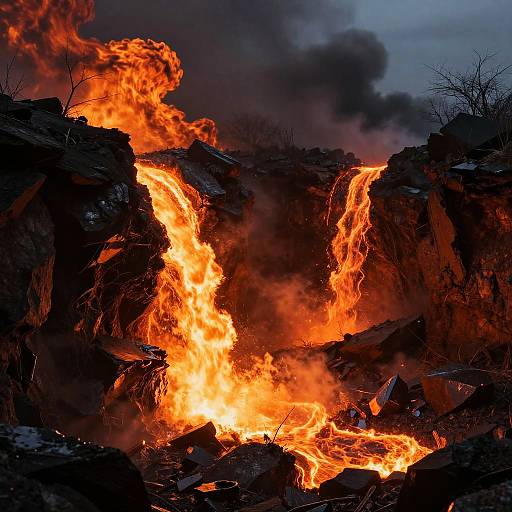 Grimdark Molten Ravine at Dusk