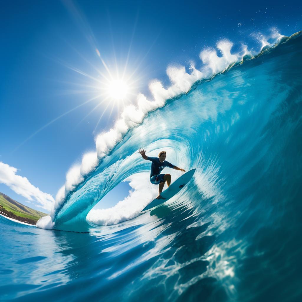 Cinematic Surfer Wave Capture in Maui