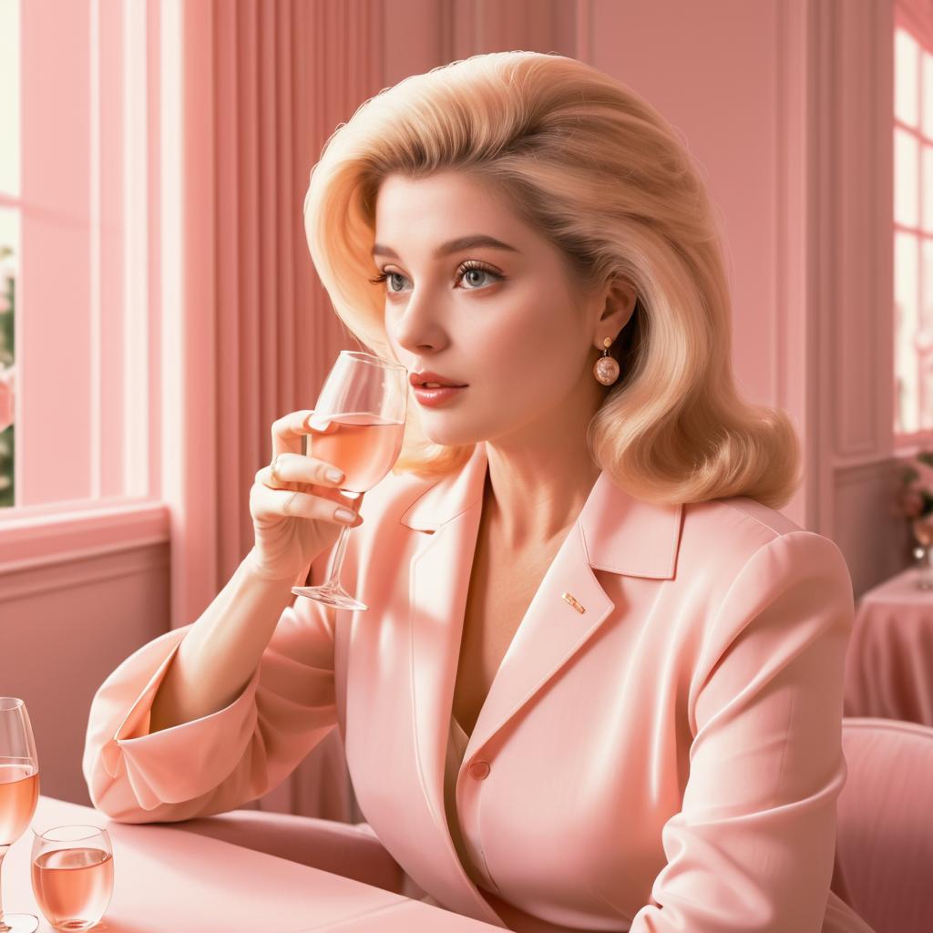 Catherine Deneuve Enjoying Rosé in Romance