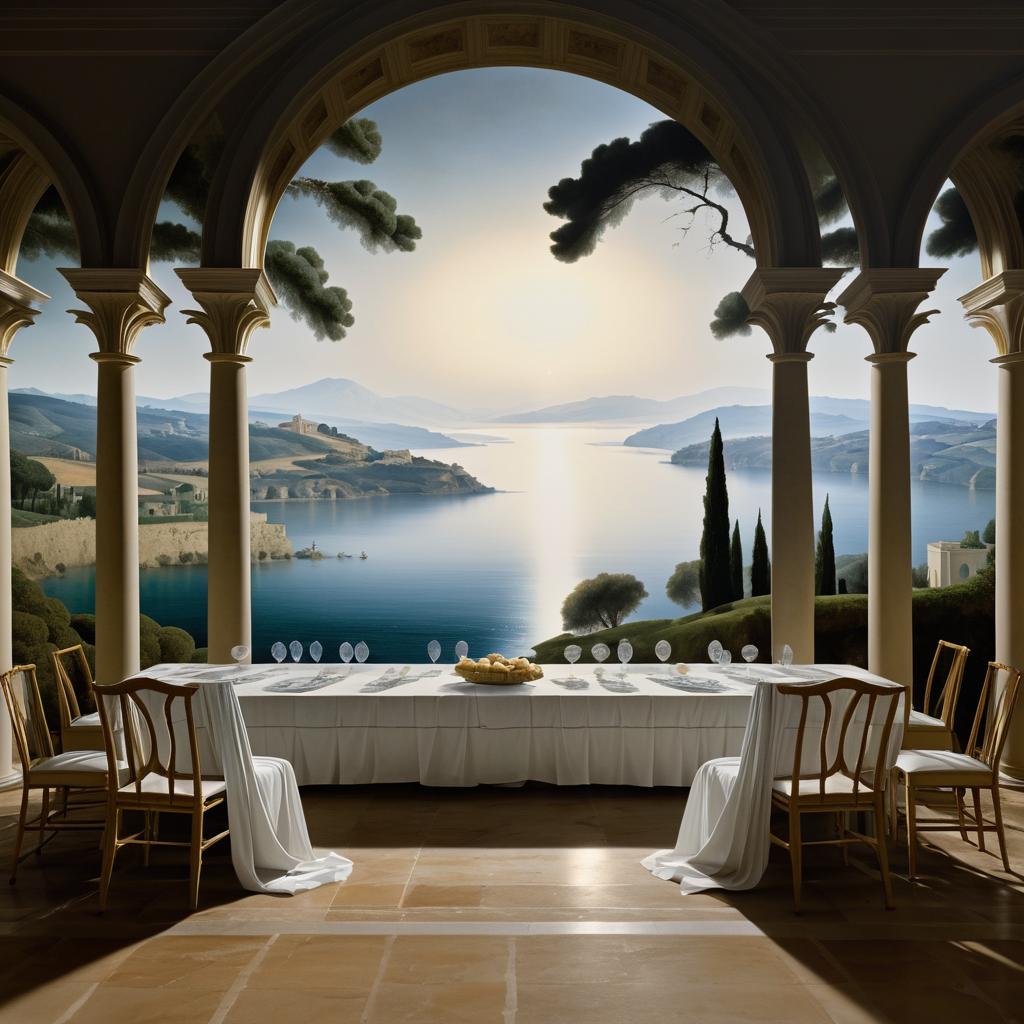 Neo-Classical Last Supper with Serene Landscape