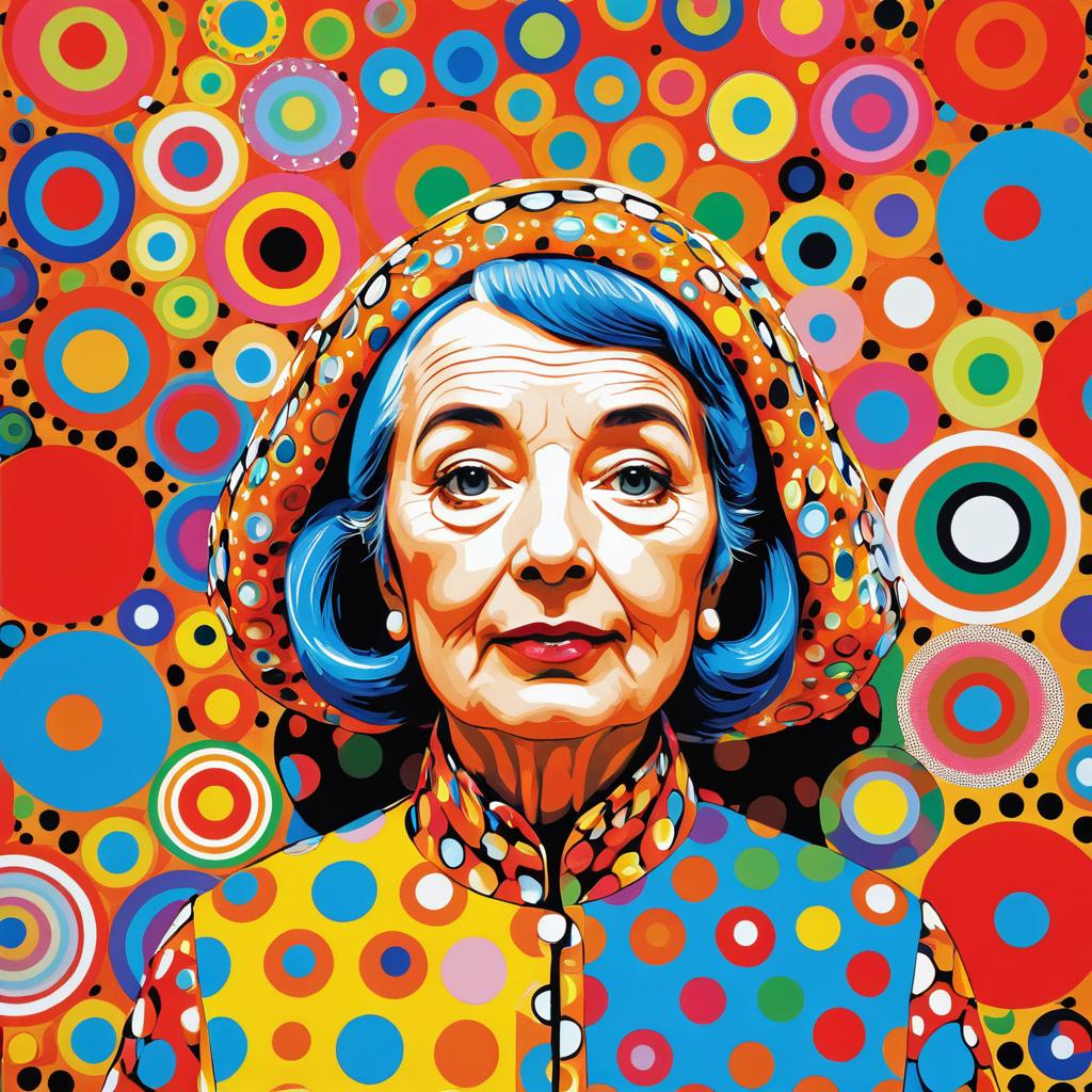 Vibrant Pop Art Portrait of an Elderly Woman