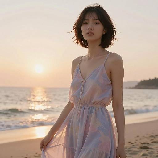 Short Layers Hairstyle at Sunset Beach