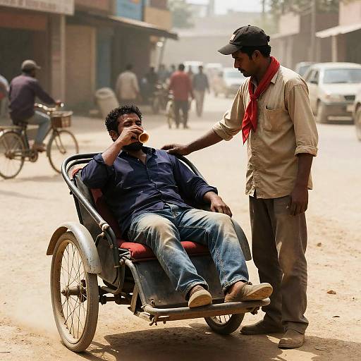 Urban Scene with Relaxing Companionship