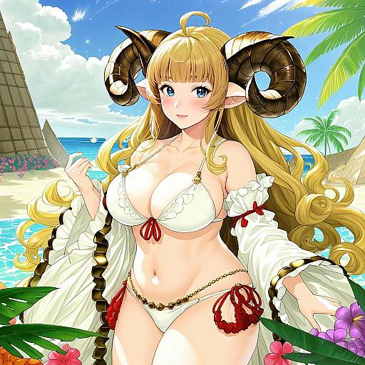 Illustration of Anila (summer) (granblue fantasy), granblue fantasy in the style of Ayato