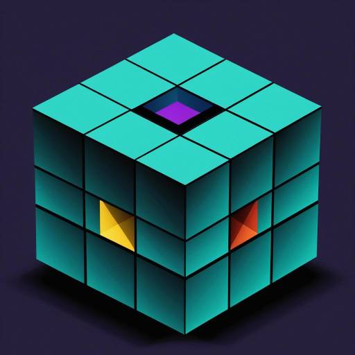 Abstract Layered Cube with Jewel Tones