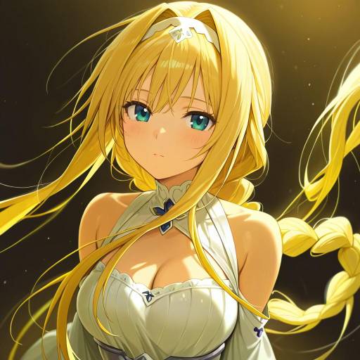 Illustration of Alice zuberg, sword art online in the style of Freng