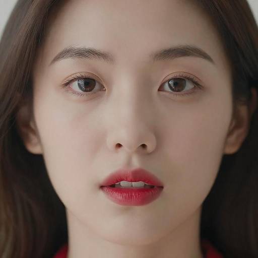 Close-Up Portrait with Red Lipstick