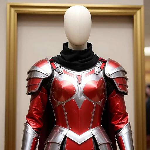 Mannequin in Red Silver Armor