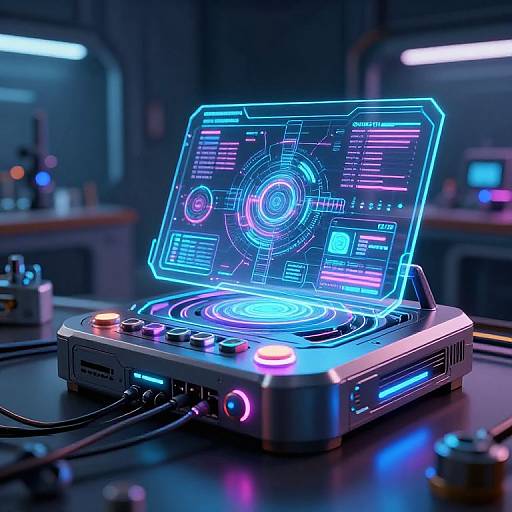 Futuristic Cyberpunk Device Display