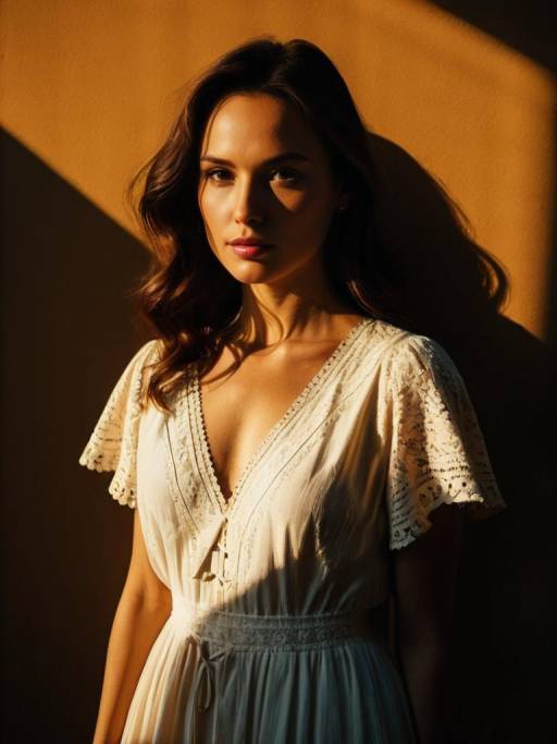 Bohemian Chic Woman in Lace Dress