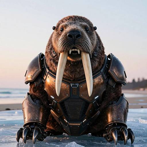 Intense Robotic Walrus Warrior