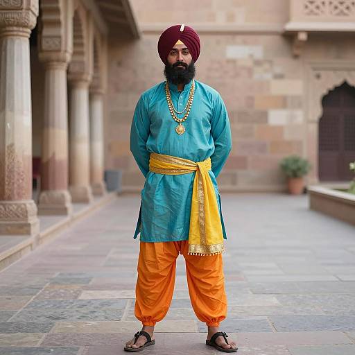 Vibrant Aladdin Costume in Punjabi Style