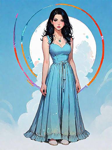 Stylish Woman in White Midi Dress